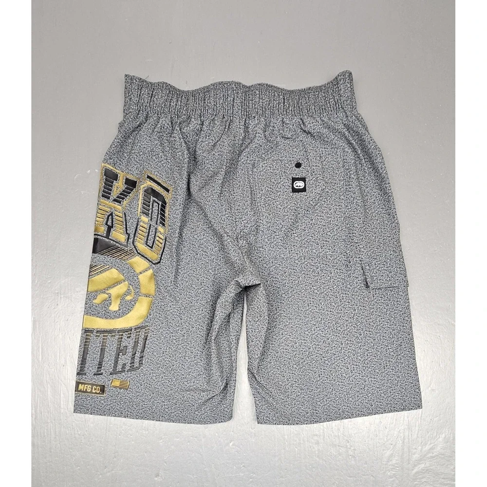 Ecko UNLTD Board Shorts Mens Small Gray Y2K‎ Surfing Swim Trunks Beach Vacation